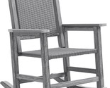 Hdpe Wicker Rocking Chair Patio Classic Rattan Dining Chair, Outdoor Wea... - £260.86 GBP