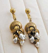 Gorgeous Vintage Art Deco Baby Teeth Faux Pearl Dangle Earrings - £117.47 GBP