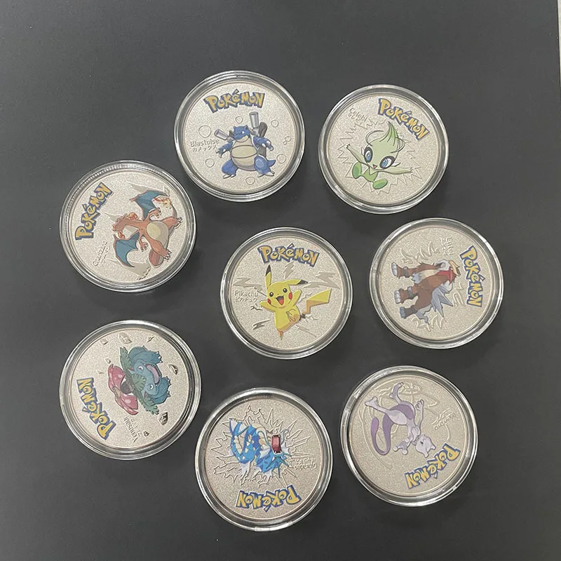 Fashion Pokemon Coin Set Gold Collection Toys Kawaii Anime Pikachu Eevee - $12.01