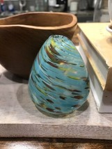 Small Hand Blown Glass Swirl Vase 3” - £16.68 GBP
