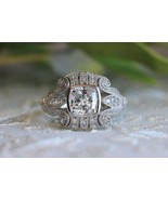 1.80Ct Cushion Cut Cubic Zirconia 925 Sterling Silver Vintage Style Wedd... - $2,322.63 MXN