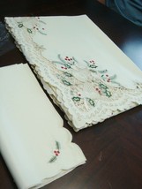 Christmas Tablecloth Compatible with Franco Damask, 79x70 [23c] Cream Be... - $717.24 MXN