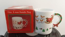 Christmas Handle Mug Vintage 11 oa. Made in Korea Porcelain - $21.78