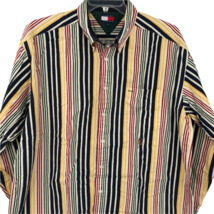VTG Tommy Hilfiger Mens  Multicolor Red Yellow Blue Green Long Sleeved Shirt XL - £38.65 GBP