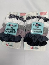 (2) Scunci Original Thick Hair Tie Pony Tail Fabric Black White 6 Pack (... - £4.05 GBP