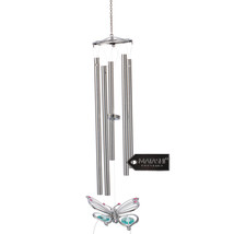 Chrome Plated Silver Color Butterfly Decorative Wind Chime w/ Matashi Cr... - $20.99
