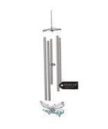 Chrome Plated Silver Color Butterfly Decorative Wind Chime w/ Matashi Cr... - $399.57 MXN