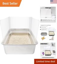 3Pcs Cat Litter Box ,Transparent Easy Clean Litter Box Splash Guard for ... - $14.96