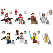8Pcs Star Wars Ahsoka Minifigures Master Jedi Han Solo Leia Luke Mini Block Toys - £15.76 GBP