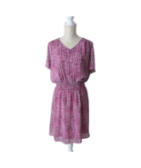East Adeline Womens Sz 1X Pink Geometric Print Semi Sheer A-Line Dress L... - £17.98 GBP