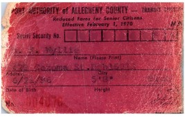 Vintage Pennsylvania Senior Citizen&#39;s Public Transit Identification Card... - £26.97 GBP