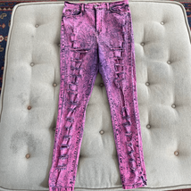 Y2K Judy Blue Fuchsia Hot Pink Acid Wash Destroyed High Rise Jeans 15 - $41.76