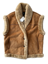 7 For All Mankind Faux Suede Shearling Brown Vest ( XL ) - £197.20 GBP