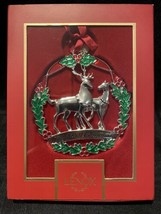 Lenox Our First Christmas Deer Wreath Ornament New In Box christmas orna... - $205.38 MXN