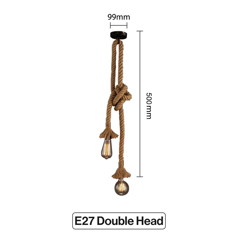 Vintage Hemp Rope Pendant Lamp Base E27 1/2/ Bulb not included 90-260V Loft Indu - £138.24 GBP