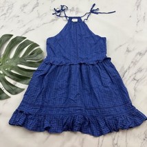 Lovers + Friends Emmaline Ladder Stitch Mini Dress Size S Blue Ruffle Ti... - $29.69