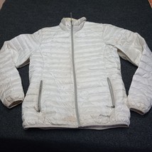 Eddie Bauer Down Jacket Women Small White Quilted EB 700 Fill Coat Full ... - $37.02