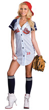 Dreamgirl Women&#39;s Grand Slam Baseball Costume, Lt. Blue Small, - £94.96 GBP