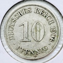 1906 A German Empire 10 Pfennig Coin - £7.00 GBP
