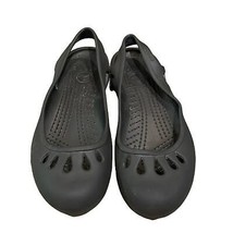 CROCS Black Taylor Slingback Flat Shoes Womens Size 11 Casual - £15.80 GBP