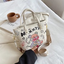 Kawaii Graffiti  Women&#39;s  Bags Cute Small Tote Bag PU Leather  Design Women Cros - £149.34 GBP