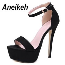 Aneikeh 2021 NEW High Heels Sandals Summer Sexy Ankle Strap Open Toe Party Dress - £39.21 GBP