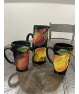 Mystic Mud Studio Pottery Pears Pitcher And Mugs Oregon Black 2015 Trudi... - $121.84 CAD