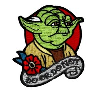 YODA DO OR DO NOT IRON ON PATCH 3.75&quot; Embroidered Applique Star Wars Tattoo - £3.15 GBP