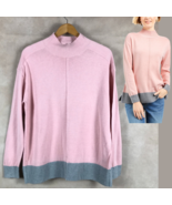 KAREN SCOTT 100% Cotton Pink Lightweight Mockneck Sweater NEW Size Large - $14.00