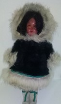 Vintage Eskimo Doll With Fur Parka And Boots - £19.69 GBP