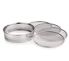 4 in 1 Stainless Steel Interchangeable Sieve Set of 5 Flour Chalni Spice... - £21.12 GBP