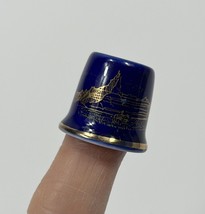 South Dakota Porcelain Thimble Badlands Mountains Blue - $8.99