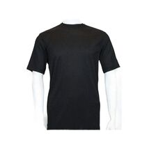 Men Dressy T-Shirt Log-In Uomo Soft Crew Neck Silky Short Sleeves 218 Black image 2