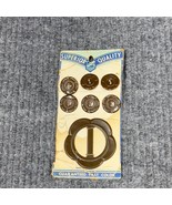 VTG 1940’s Superior Quality Buckle &amp; 6 Button set Bakelite Brown USA Made - $35.37