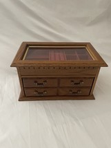 Jewelry Box Oak Wood with Etched Glass Top- SG1 - $728.77 MXN