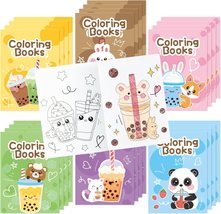 Boba Tea Coloring Books 24Pcs for Kids Bulk Bubble Tea Mini Coloring Booklet DIY - £20.48 GBP