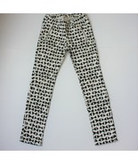 H&amp;M Girl&#39;s White with Black Bow Print Pants size 7 8 - $14.99