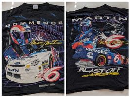 1993 Mark Martin 6 Blast Off Partout Imprimé Noir T-Shirt Nascar Piste G... - €124,31 EUR