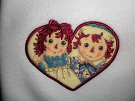 Raggedy Ann &amp; Andy Fleece Baby Blanket Lovey Beige Soft Plush Embroidere... - £38.29 GBP