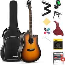 Donner Acoustic Guitar For Beginner Adult Full Size Cutaway Acustica, 160Cs - £150.81 GBP