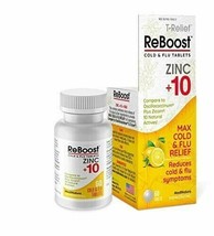 MediNatura ReBoost Zinc +10 - MAX Cold &amp; Flu Symptom Relief - 60 Tabs - Lemon - £14.51 GBP