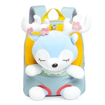 Cute 3D Cartoon Deer Student School Backpack Girl Mini Fur Schoolbag Kidergarten - £22.18 GBP