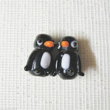 Black and White Penguin Lampwork Glass Beads, 20mm, 2 beads - £2.21 GBP