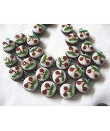 Dark Red Lampwork Glass  Beads, Cherry 9 beads. 13mm - €6,47 EUR