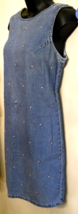 Susquehanna Trail Outfitters Sun Dress Embroidered Cotton Denim Jumper s... - $19.75