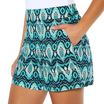 Wildfox Women&#39;s Plus Size 2X Blue Rayon Elastic Back Waist Pullon Shorts... - £10.91 GBP