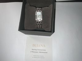 Bulova 96l304 White Mother-of-Pearl Dial Diamond Iced out Stainless Ladi... - £66.85 GBP+