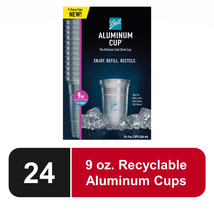 Disposable Recyclable Cold-Drink Cups, 9 Oz. Cups, 24 Count - £23.03 GBP