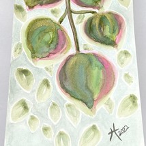Glitter Leaves 2 - Original Wall Art Watercolor Branch Painting 11”x14” Matted - £71.14 GBP