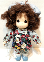 Rare Vintage Precious Moments Doll Blue Bell Brown Hair Brown Eyes Hat 1... - $24.48